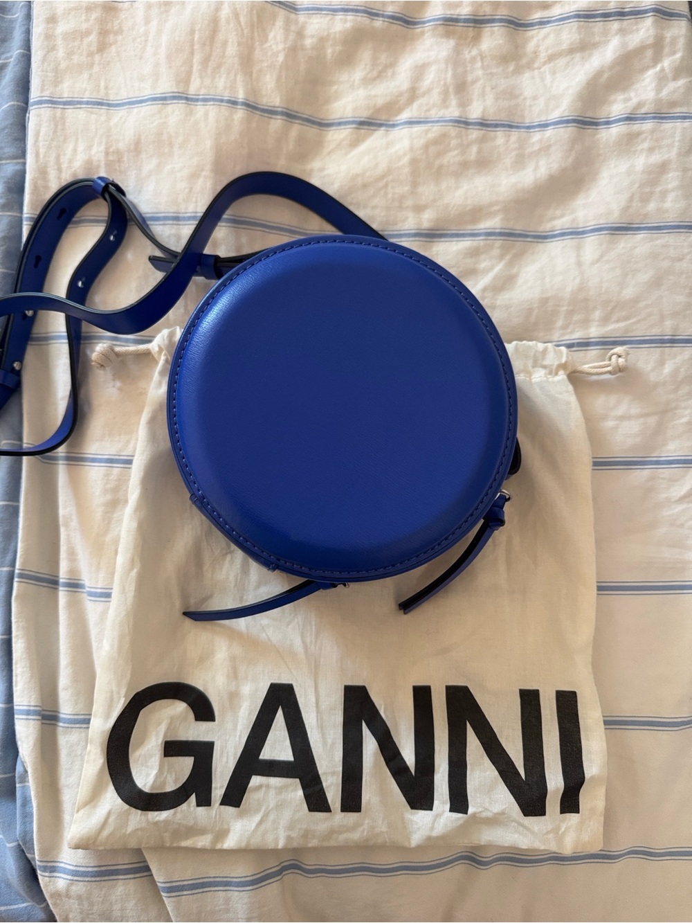 Ganni Cobalt Round Crossbody Bag